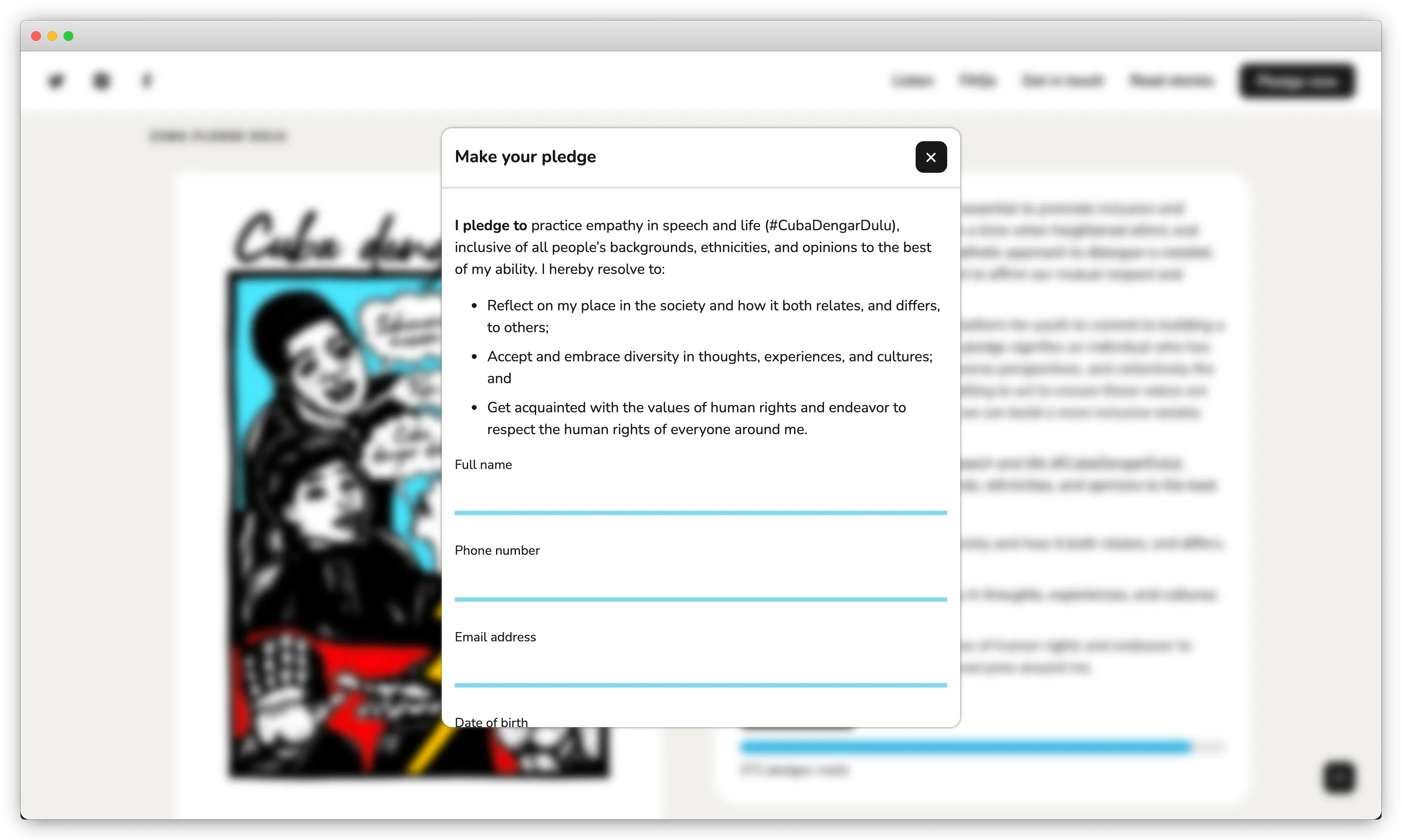 Pledge form
